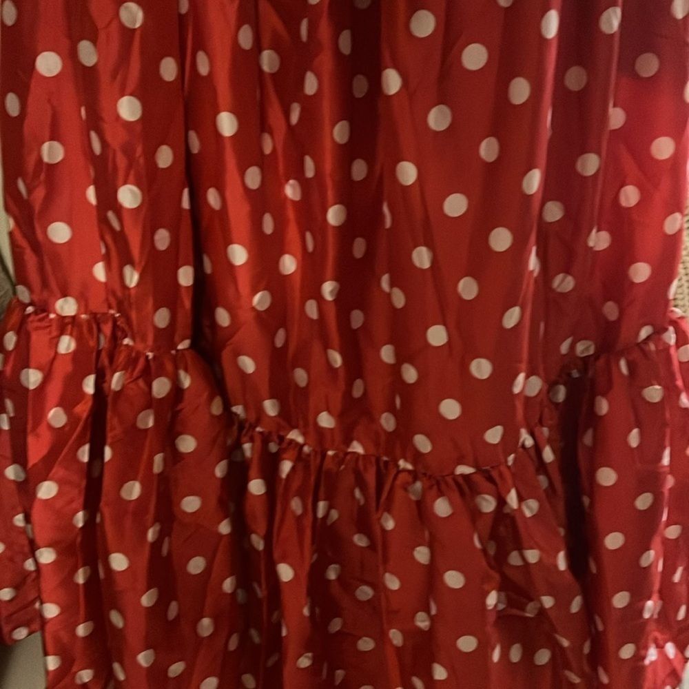 Anthropologie atsu bow Red Polka Dot Dress size large - Picture 6 of 8